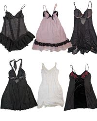Y2K Women Lace Trim Slip Dresses(TR-1058)