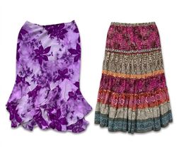 (FV-2610) Jupe Midi Vintage Paisley & Floral Mix –..