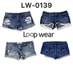 Y2K Denim Branded Micro Mini Shorts