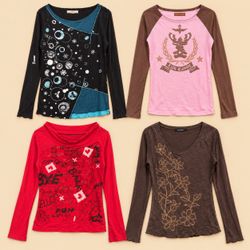 Y2K Whimsical Graphic Long Sleeve Tops