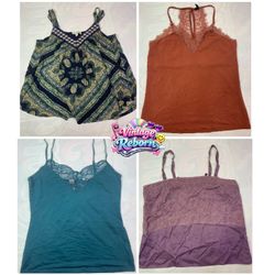 Y2K Vintage Lace Trim Cami Bundle VR436