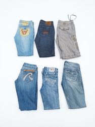 Vintage Y2K Cyber Grunge Straight Leg Denim(Z-71)