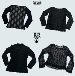 Y2K Black Rave Full Sleeve Tops (AA-1284)