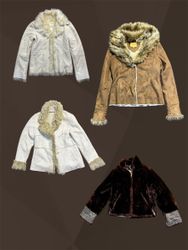 Y2K Fur Trimmed Shearling Coats