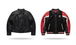 (FV-2416)  Vintage Black Biker Leather Jacket Mix