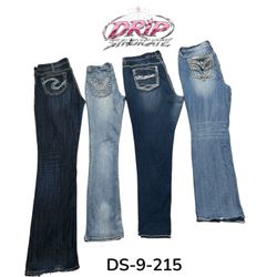 Jeans de mezclilla de pierna ancha bordados Y2K (D..