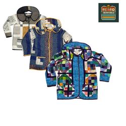 Upcycled Quilted Button-Up Collar Coat