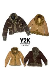 Y2K Vintage Faux Fur Suede Jackets Bundle – Women’..