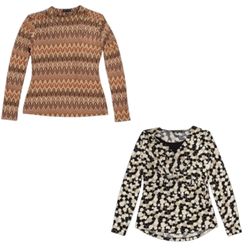 Y2K Brown Tone Long Sleeve Tops Oct-03
