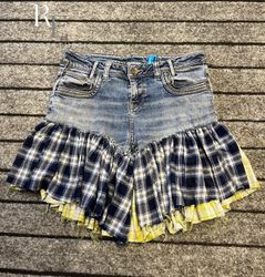 Upcycled Y2K Denim Ruffle Shorts