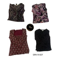 Vintage Printed Poly Blouse – Long Sleeve (GRV-9-0..