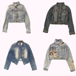 Y2k Washed Blue Denim Jackets B2f-289