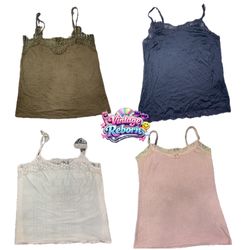 Vintage Y2K Lace Trim Cami Bundle – 10pcs | VR363 ..