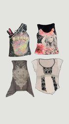Y2k Emo Girls Graphic Tank Tops and Blouses