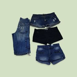 Vintage Denim Cargo Shorts