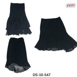 Jupe longue noire à volants (DS-10-547)