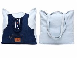CR01874 Upcycled Levi's Denim Patchwork Tote Bags