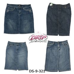 Chic Denim Midi Skirt With Modern Edge (DS-9-321)