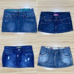 Collection de jupes mini en denim vintage Y2K – 12..