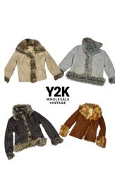 Y2K Vintage Faux Fur Suede Jackets Bundle – Women’..