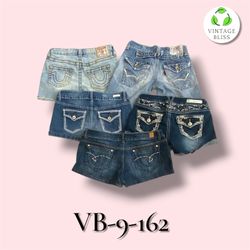 Y2K Vintage Embroidered Denim Mini Shorts Wholesal..