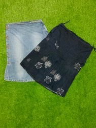 Y2K Denim Midi Skirts