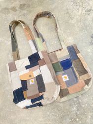 Borse Tote Patchwork Carhartt Riciclate