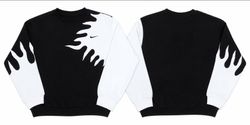 CR02312 Upcycled Nike Flame-Panel Crewneck Sweatsh..