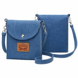 CR1935 UPCYCLED DENIM FLAP CROSSBODY BAG
