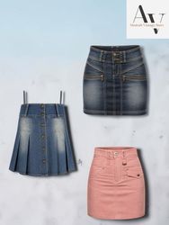 streetwear Denim Mini Skirts