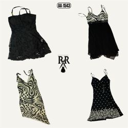 Y2K Black Gothic Mix Dresses (AA-1543)