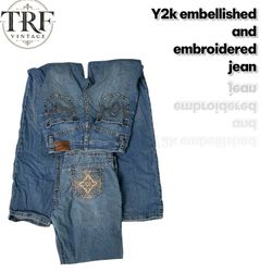Y2K embroidered and embellished jeans#149