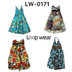 Y2K Floral Print Halter & Empire Waist Midi Sundre..