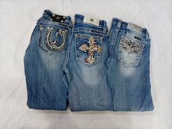 CR10382 Vintage Miss Me Flare & Straight Jeans Bun..