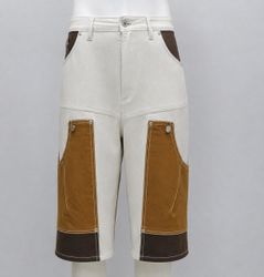 CR2214 UPCYCLED CARHARTT COLOR-BLOCK UTILITY JORTS
