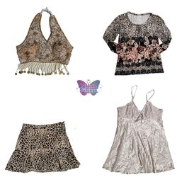 Y2k Gold Beaded Halter Top (SV-119)