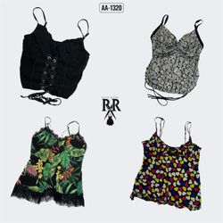Y2k Black Gothic Cami Tops (AA-1320)