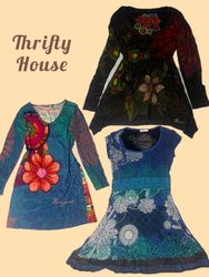 Y2K Vintage Artsy & Eclectic Prints Mini Dress(TH/..