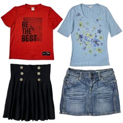 Vintage Y2K Streetwear Top & Skirt: TT-353