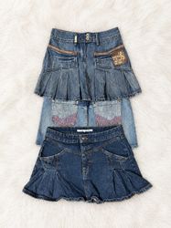 Stylish Y2K denim mini skirts