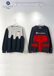 Upcycled Fila & Mix Branded Sweatshirts - EVR0458