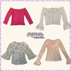 Y2K Fairy Core Mesh Tops