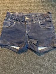 Upcycled Embellished Denim Shorts — 0027