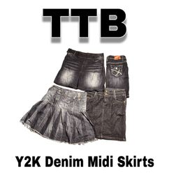 Y2K Denim Midi Skirts