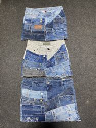 Upcycled Denim Mini Skirts — 0077