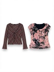 (FV-2213)     Pink Floral & Abstract Print Women’s..