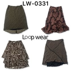 Y2K Floral Brown Tiered Midi Skirts