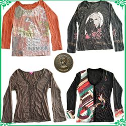 Vintage Y2K Fashion Long Sleeve Tops Blouses Colle..