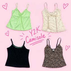 Y2K EURO STYLE CAMIS/LACE TRIM CAMISOLE'S, LINGERI..
