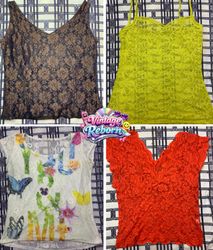 Y2K Vintage All-Over Lace Top & Cami Bundle | VR-3..